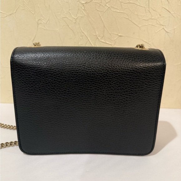 Gucci Black Pebbled Leather Chain Crossbody with Gold Hardware - Picture 4 of 7